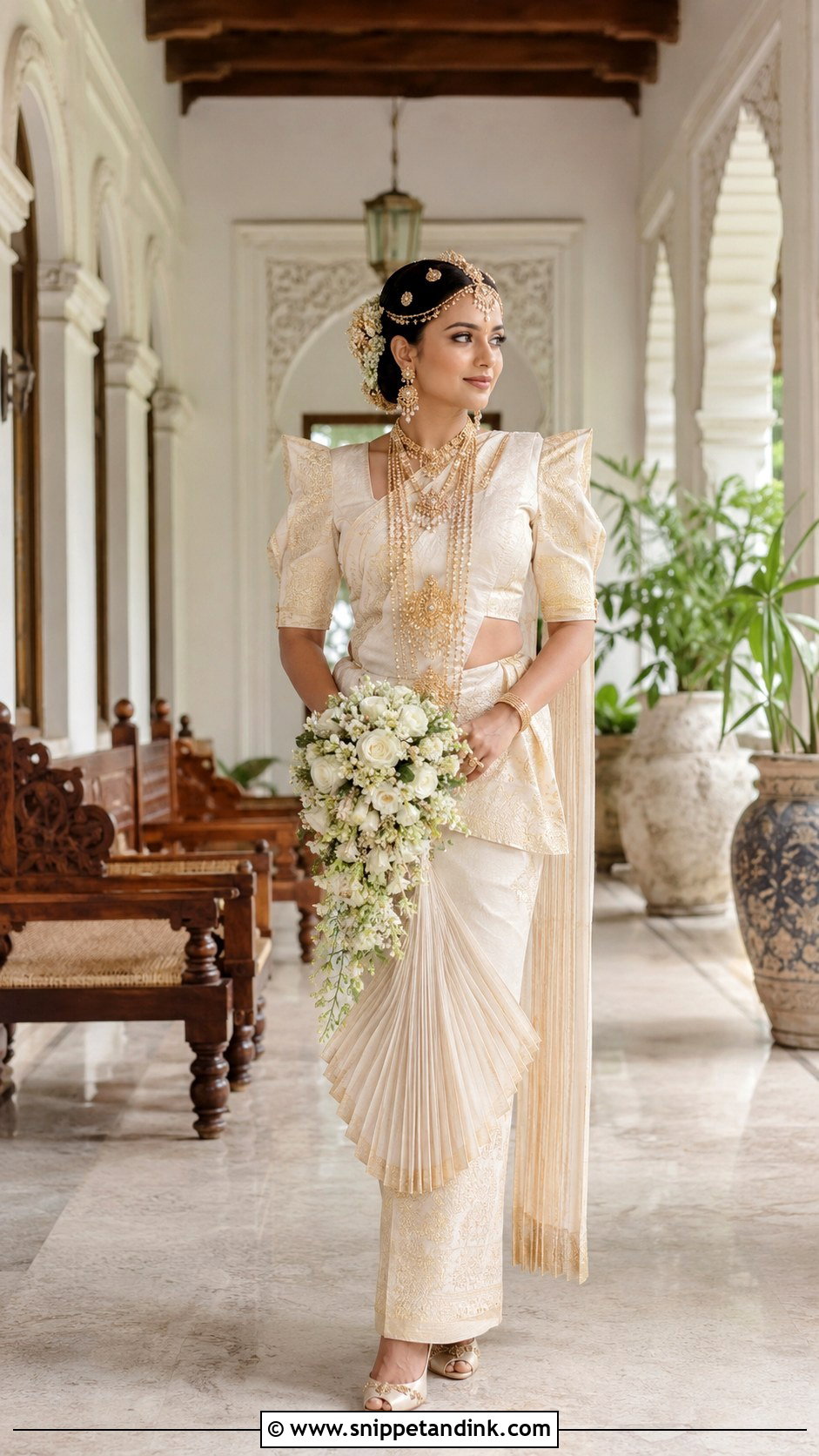 Sri Lankan Kandyan Osariya Wedding Dress - Snippet and Ink - 30 Traditional Wedding Dresses