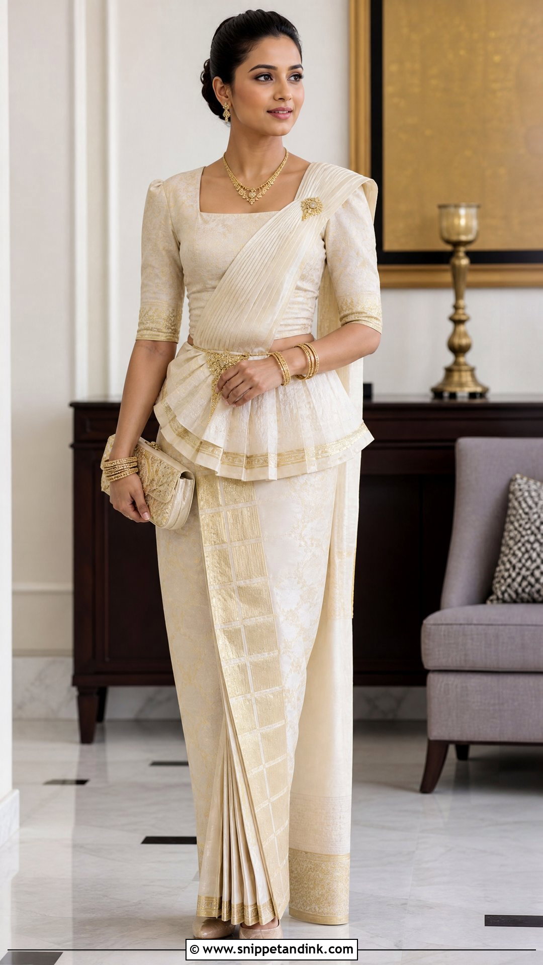 Sri Lankan Kandyan Saree With Traditional Jewelry - Snippet and Ink - 20 South Asian Clothes Ideas