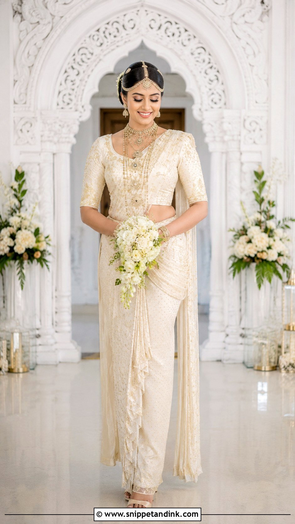 Sri Lankan Osariya Wedding Dress - Snippet and Ink - 25 Buddhist Wedding Dress Ideas