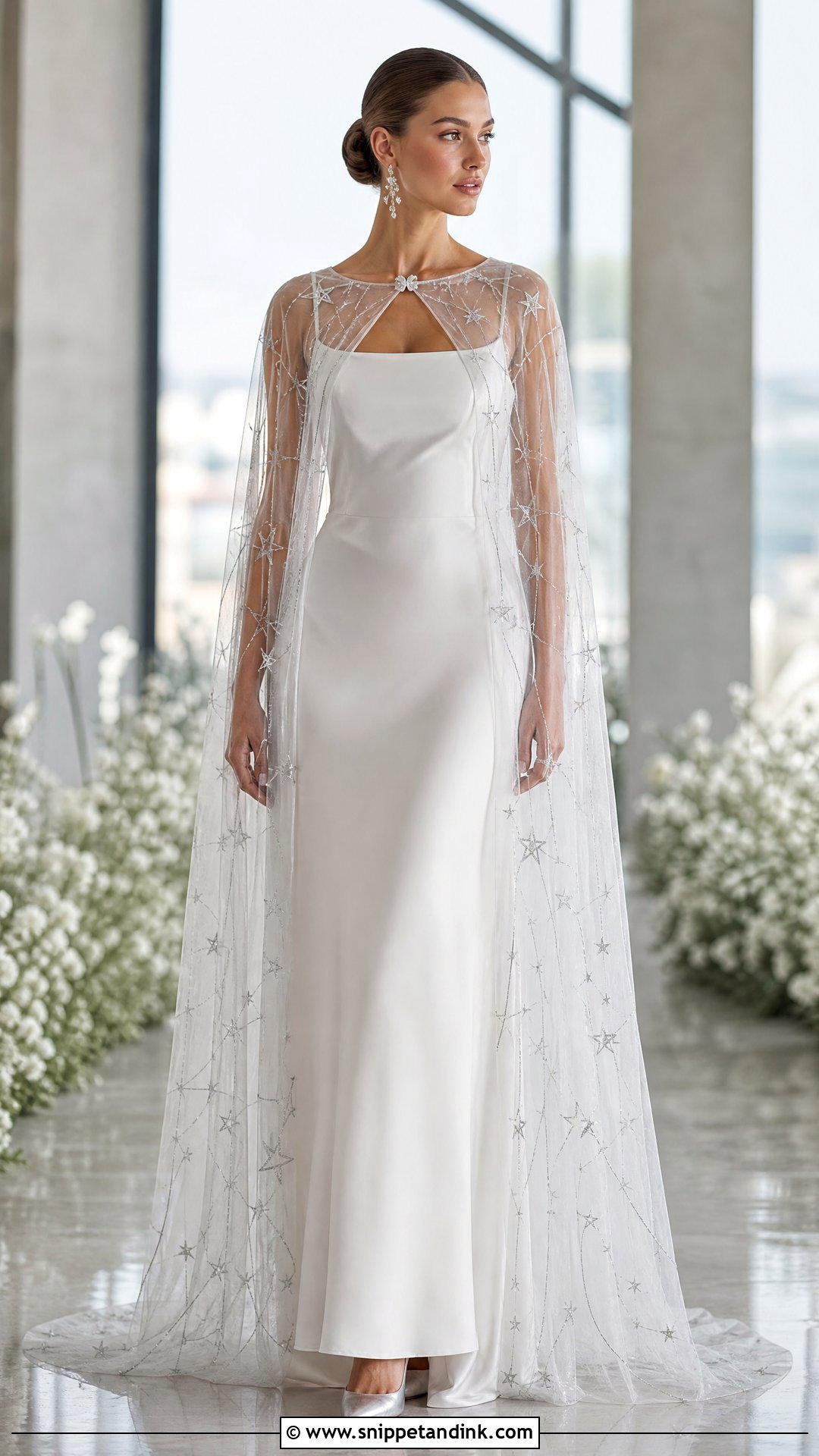 Star Cape Wedding Dress - Snippet and Ink - 20 Space Wedding Dress Ideas