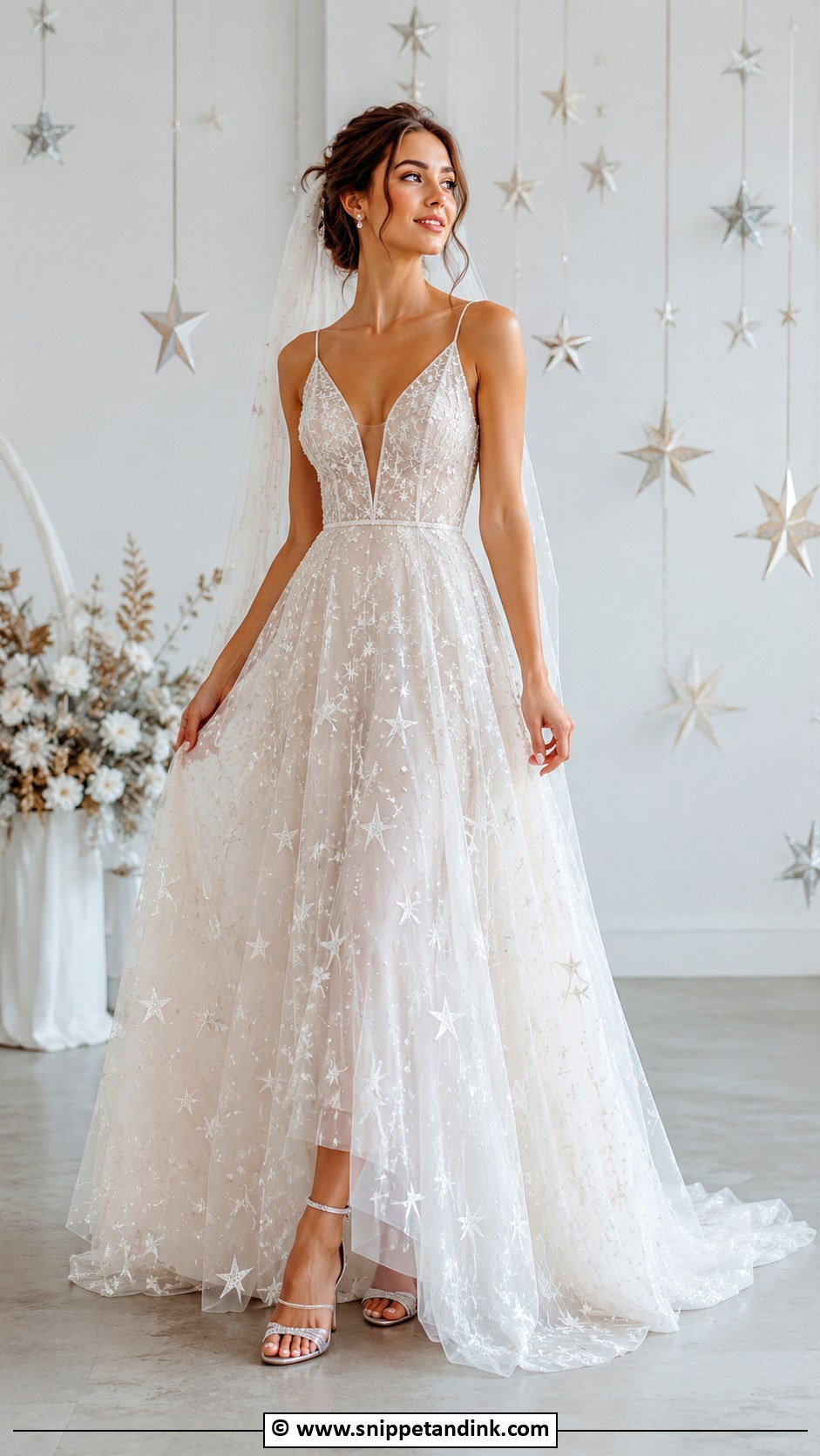 Star Embellished Wedding Dress - Snippet and Ink - 35 Whimsical Wedding Dress Ideas