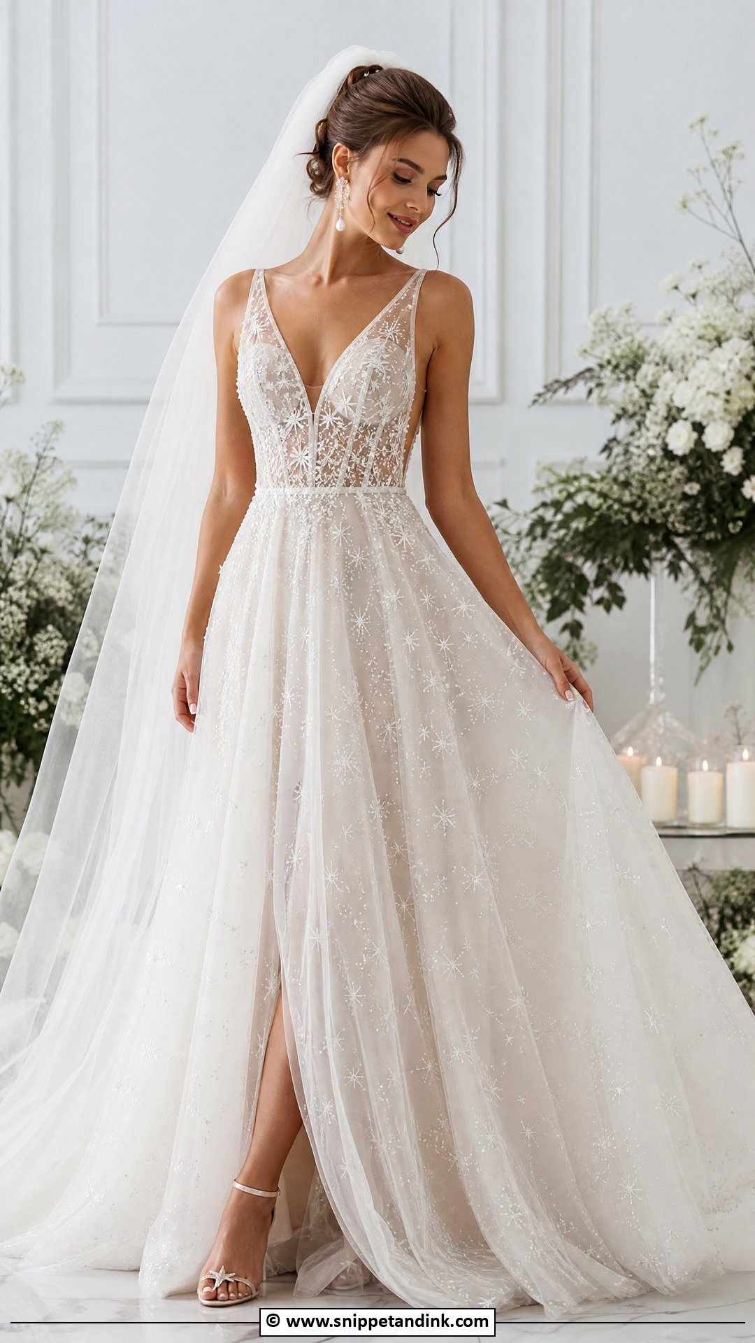 Star Embellished Wedding Dress - Snippet and Ink - 35 Ethereal Wedding Dress Ideas