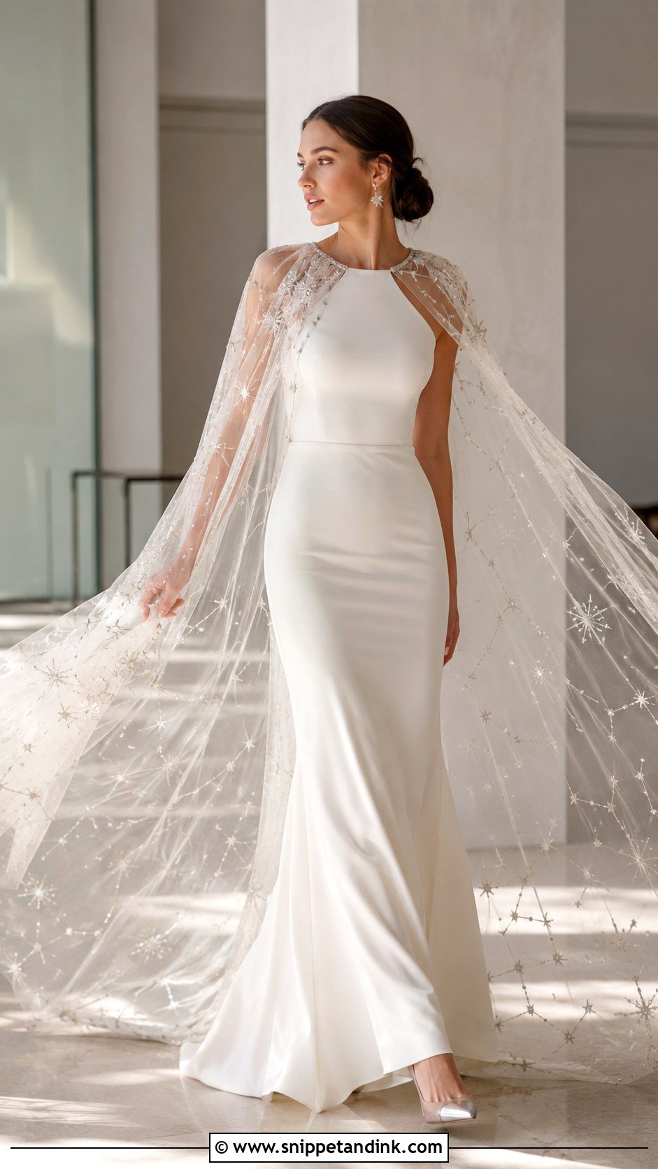 Star Wedding Dress With Celestial Cape - Snippet and Ink - 20 Star Wedding Dress Ideas
