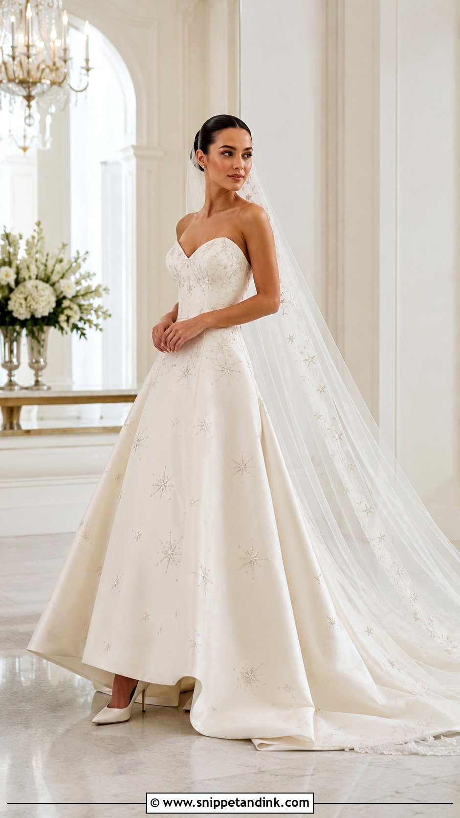 Star Wedding Dress With Matching Veil - Snippet and Ink - 20 Star Wedding Dress Ideas