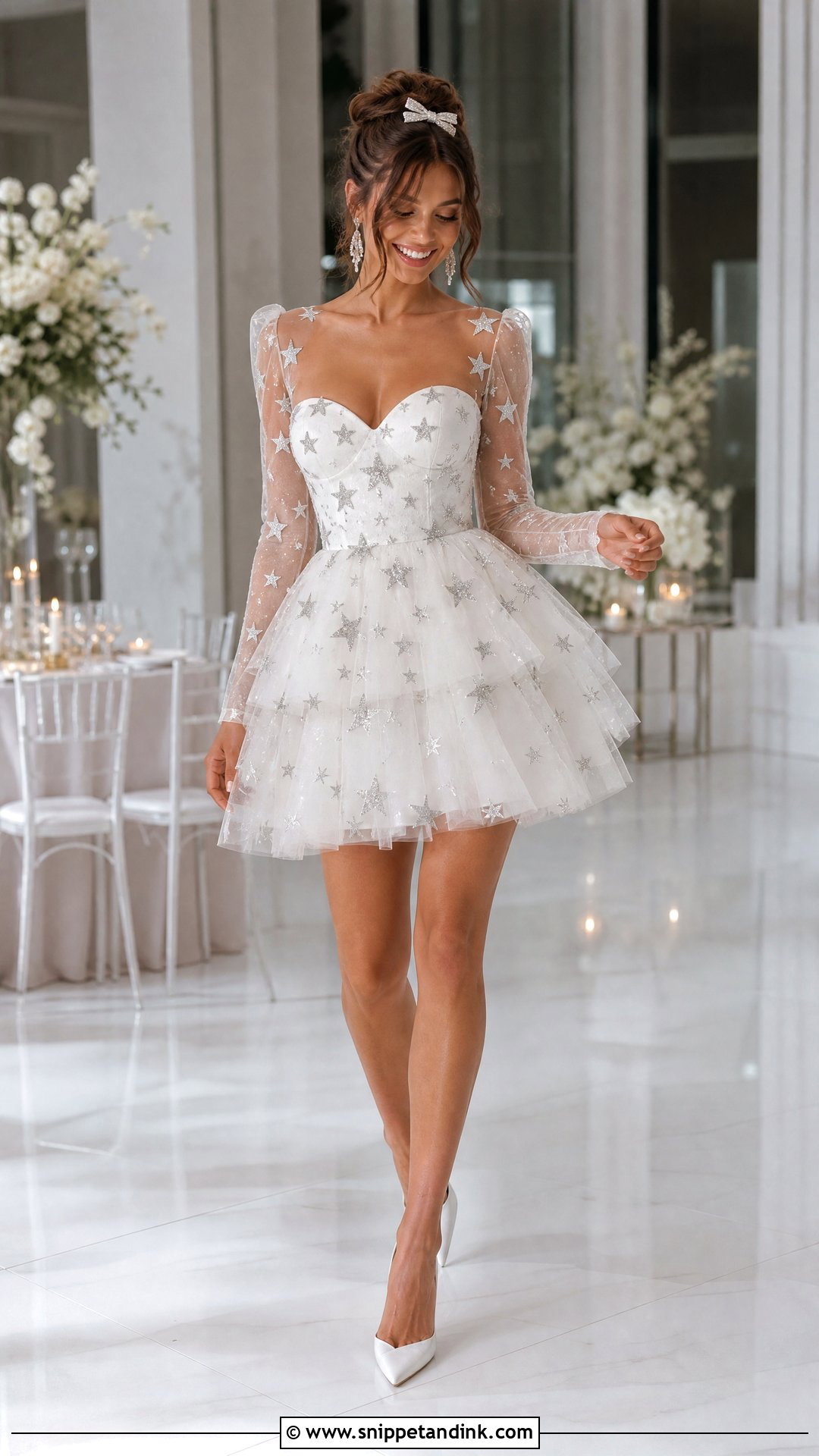 Starry Mini Wedding Dress - Snippet and Ink - 20 Starry Wedding Dress Ideas