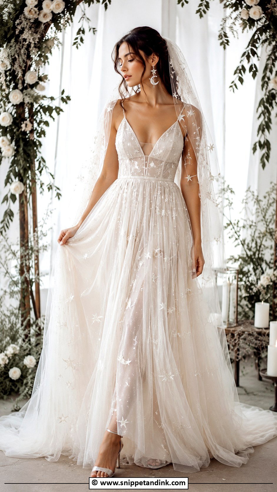 Starry Tulle Wedding Dress - Snippet and Ink - 25 Whimsigoth Wedding Dress Ideas