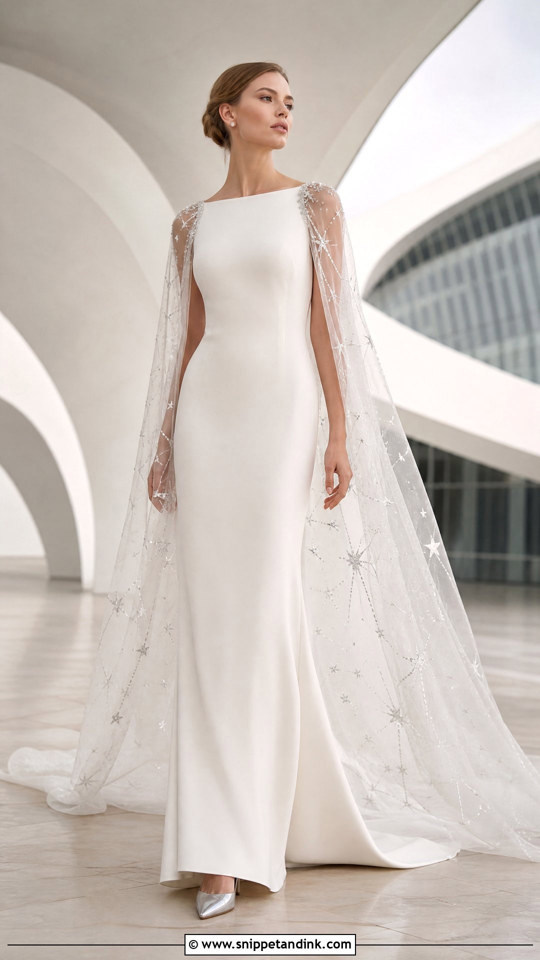 Starry Wedding Dress With Celestial Cape - Snippet and Ink - 20 Starry Wedding Dress Ideas