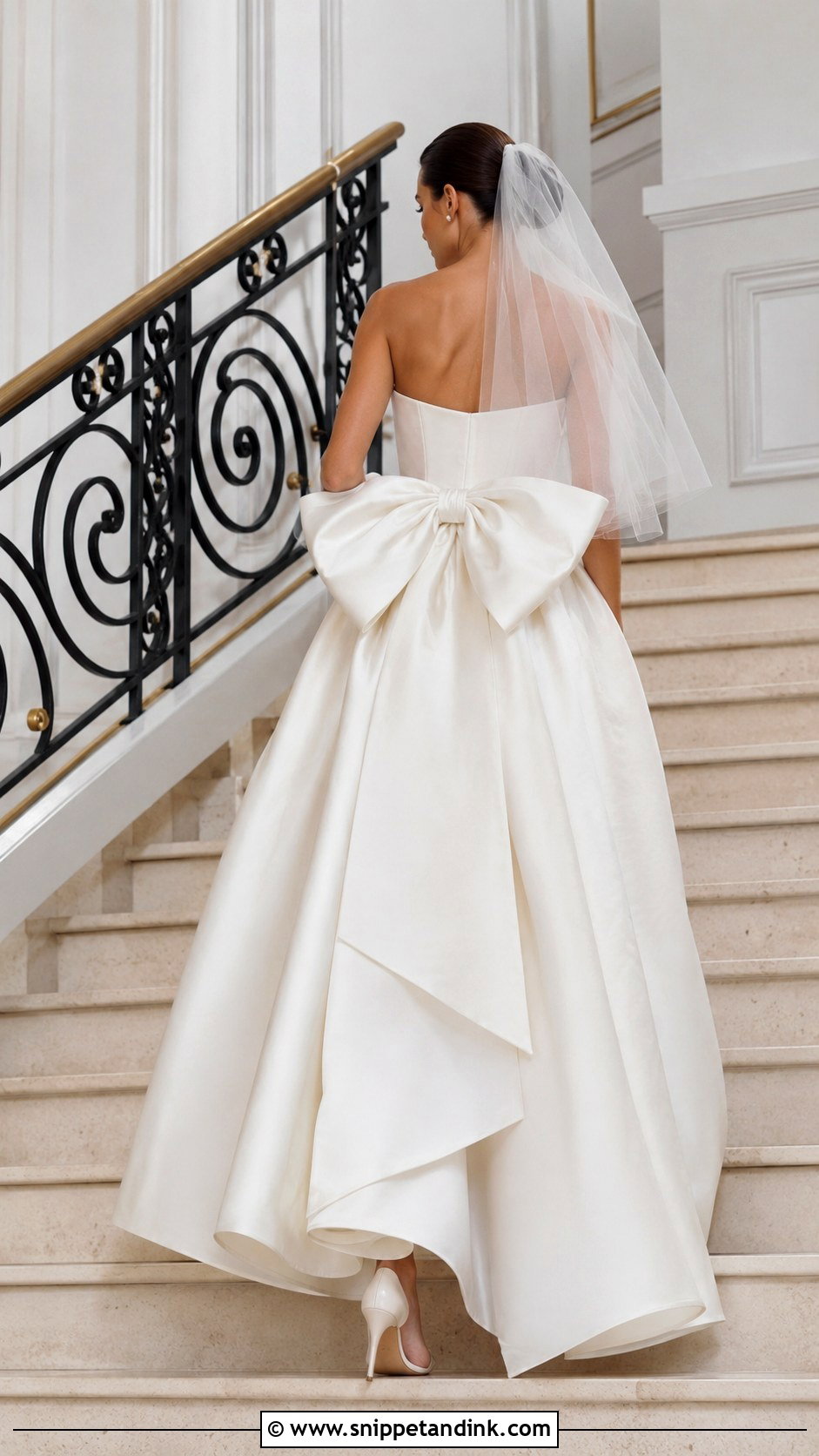 Statement Bow Back Wedding Dress - Snippet and Ink - 20 Modern Chic Wedding Dress Ideas