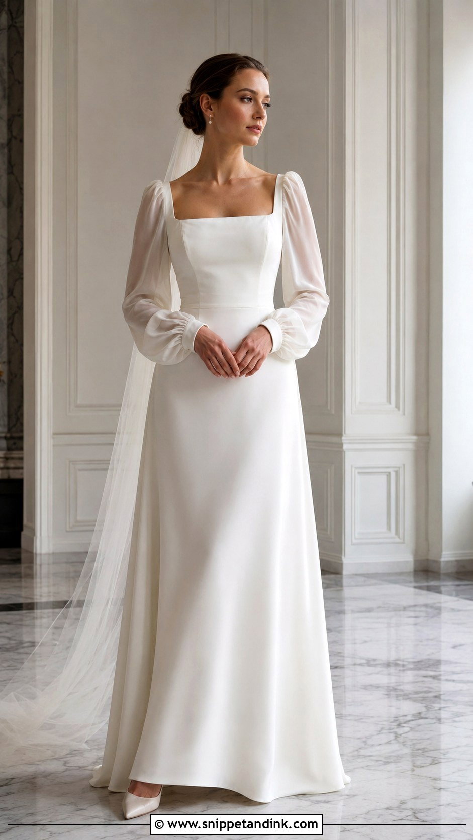 Statement Sleeve Bridal Gown - Snippet and Ink - 20 2024 Bridal Gowns