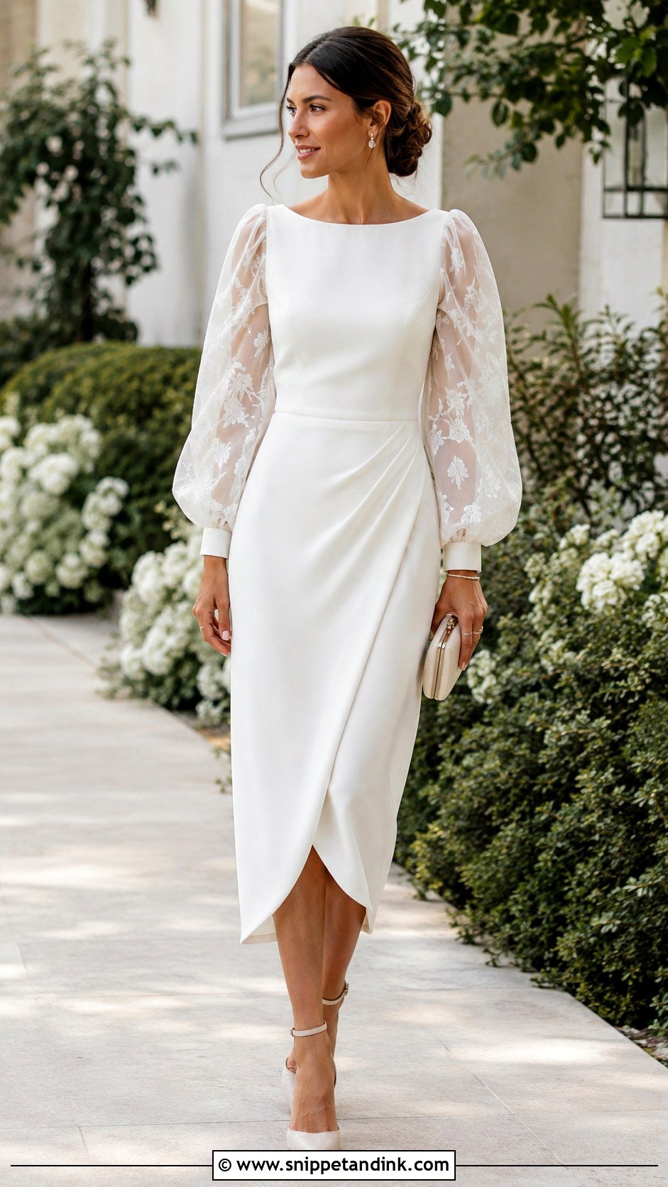 Statement Sleeve Dress Wedding Outfit - Snippet and Ink - 30 Outfits for Wedding