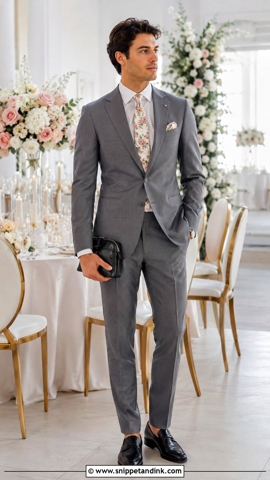 Statement Tie Suit Wedding Outfit - Snippet and Ink - 25 Gender Neutral Wedding Outfit Ideas
