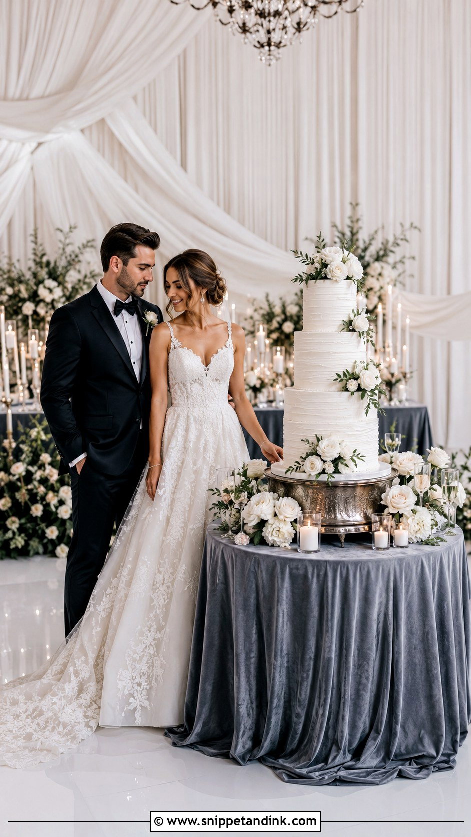 Statement Wedding Cake Table - Snippet and Ink - 30 Fancy Wedding Ideas