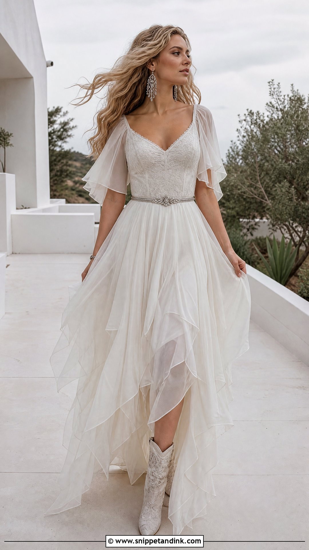 Stevie Nicks Handkerchief Hem Wedding Dress - Snippet and Ink - 20 Stevie Nicks Wedding Dress Ideas