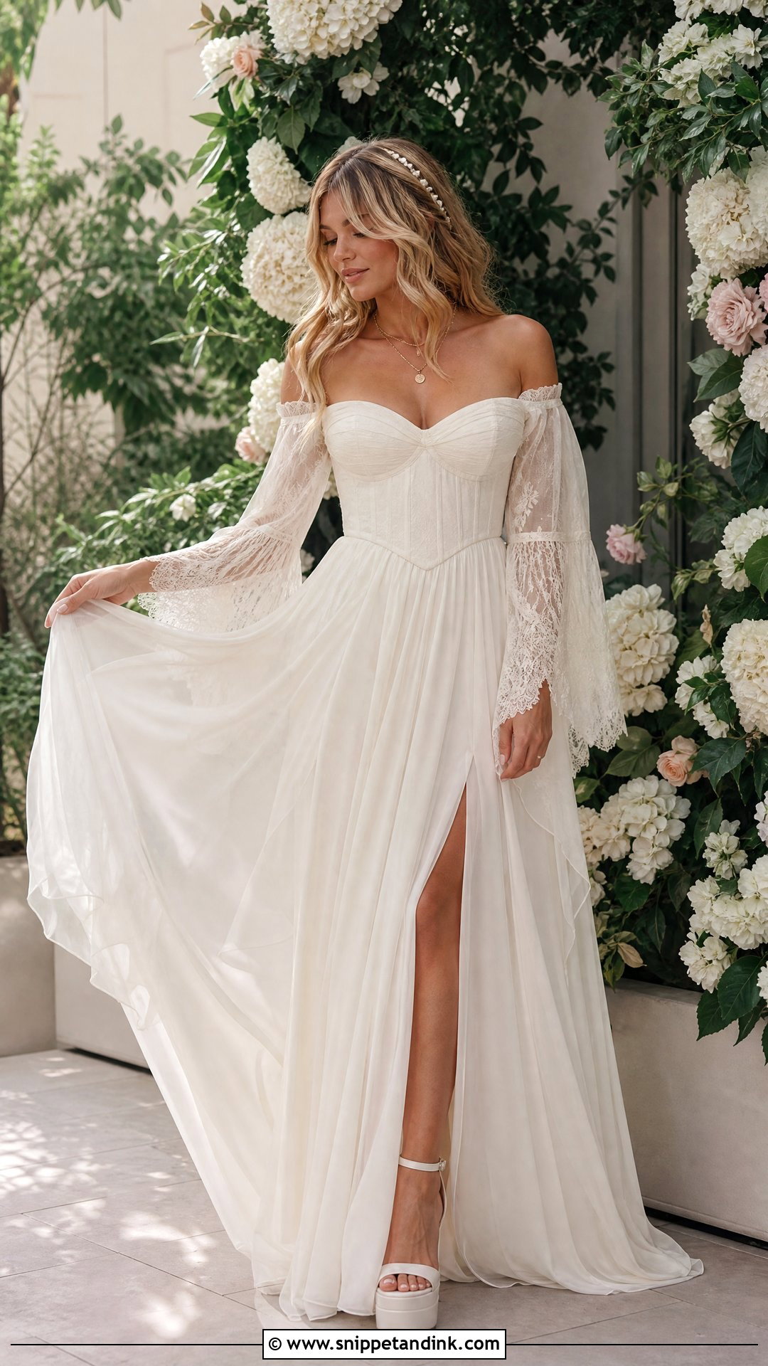 Stevie Nicks Off Shoulder Wedding Dress - Snippet and Ink - 20 Stevie Nicks Wedding Dress Ideas