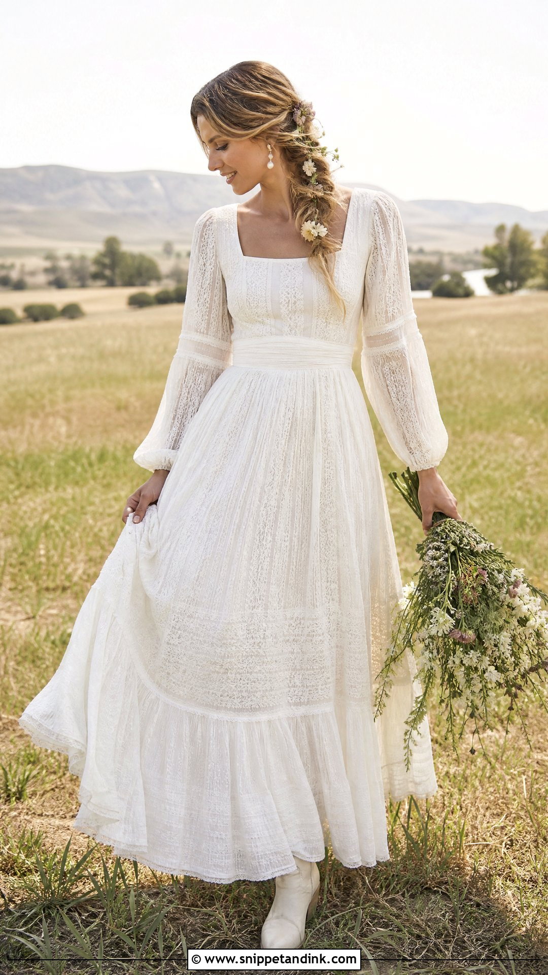 Stevie Nicks Prairie Wedding Dress - Snippet and Ink - 20 Stevie Nicks Wedding Dress Ideas