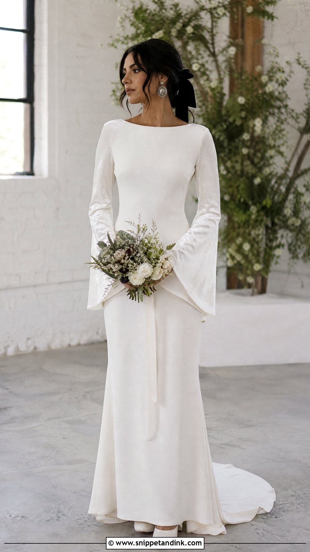 Stevie Nicks Velvet Sleeve Wedding Dress - Snippet and Ink - 20 Stevie Nicks Wedding Dress Ideas