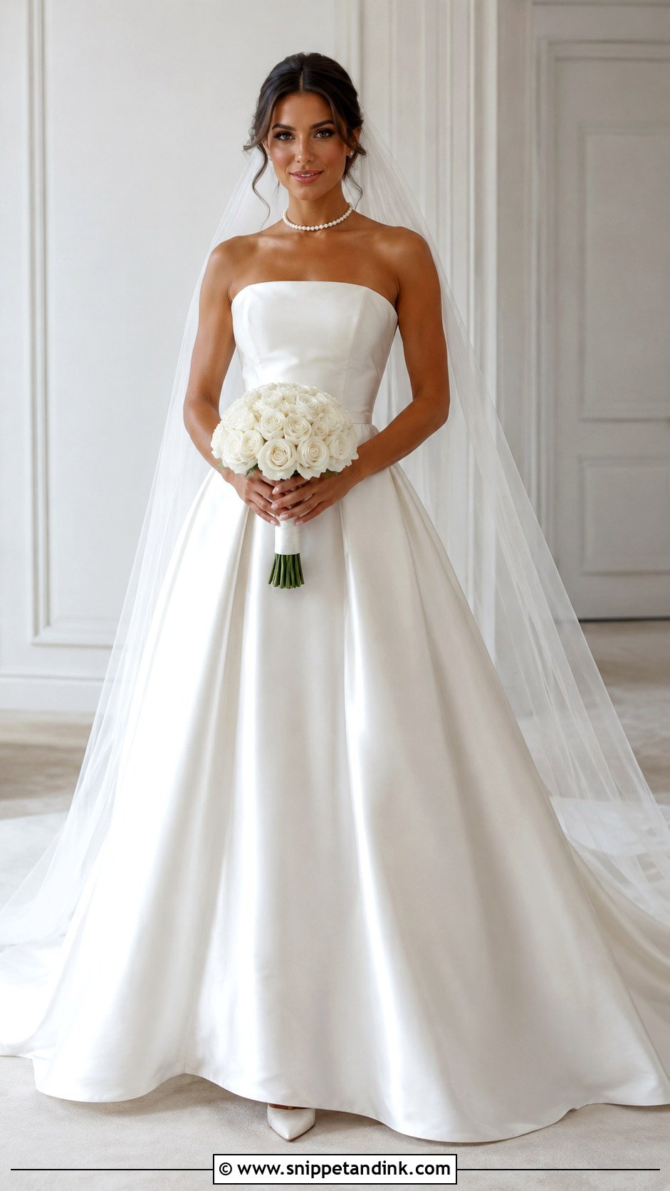 Straight Across Strapless Wedding Dress - Snippet and Ink - 25 Wedding Dress Neckline Ideas