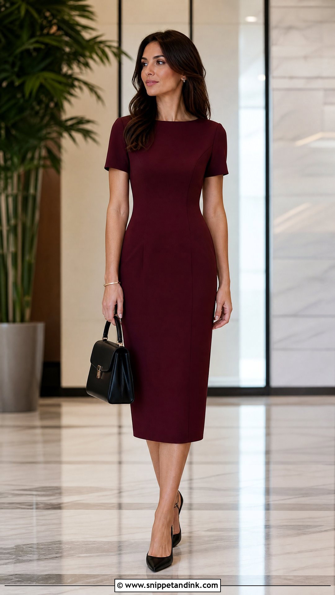 Straight Crepe Gown With Slingback Heels - Snippet and Ink - 20 Simple Gown Styles for Materials