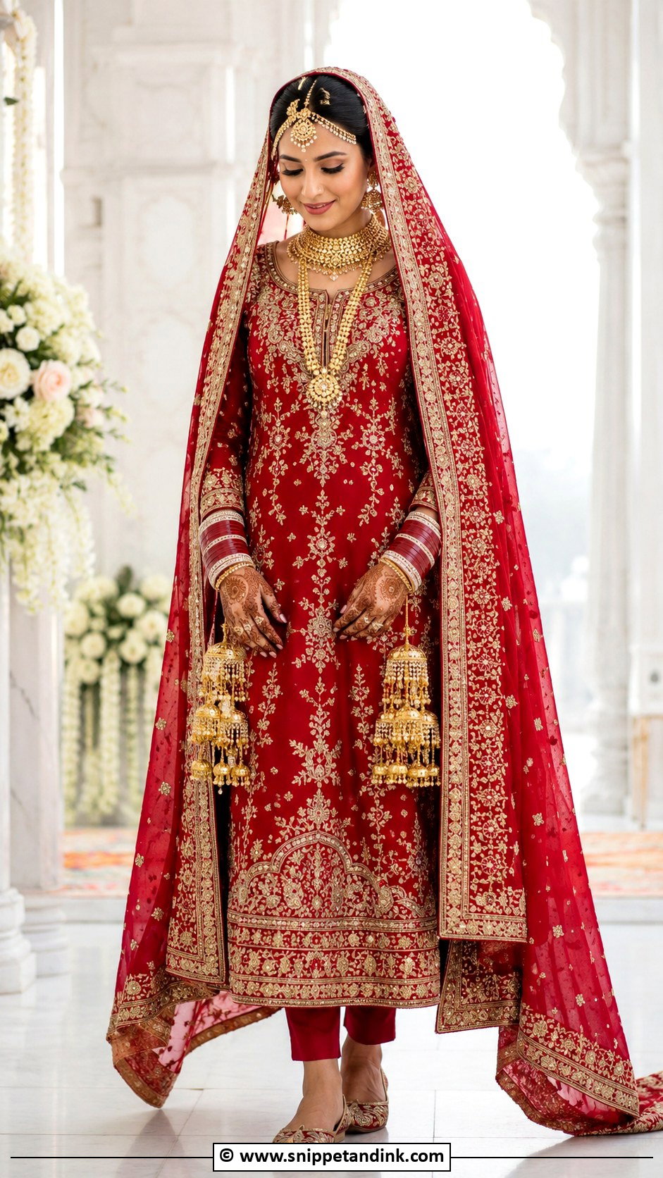 Straight Cut Bridal Suit - Snippet and Ink - 25 Bridal Suits Punjabi Sikh Bride