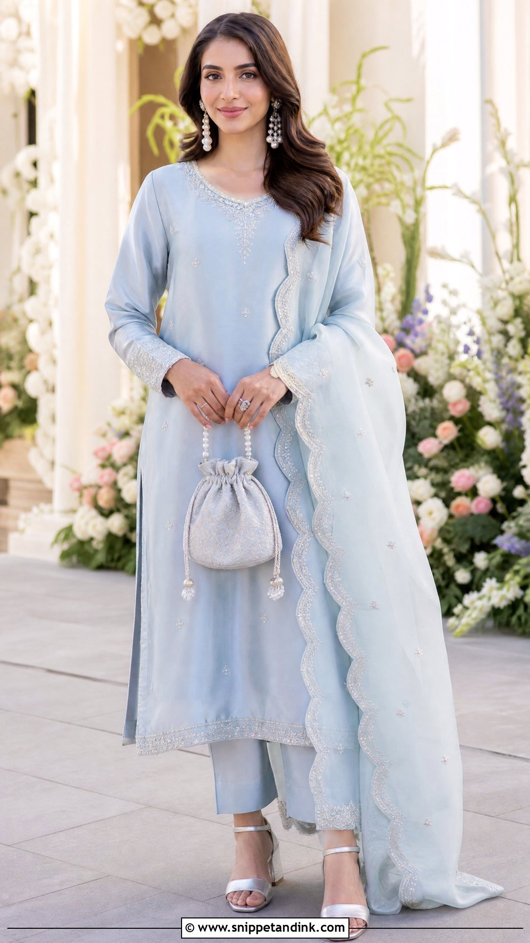 Straight Cut Punjabi Suit With Organza Dupatta - Snippet and Ink - 20 Punjabi Wedding Suit Party Wear Ideas