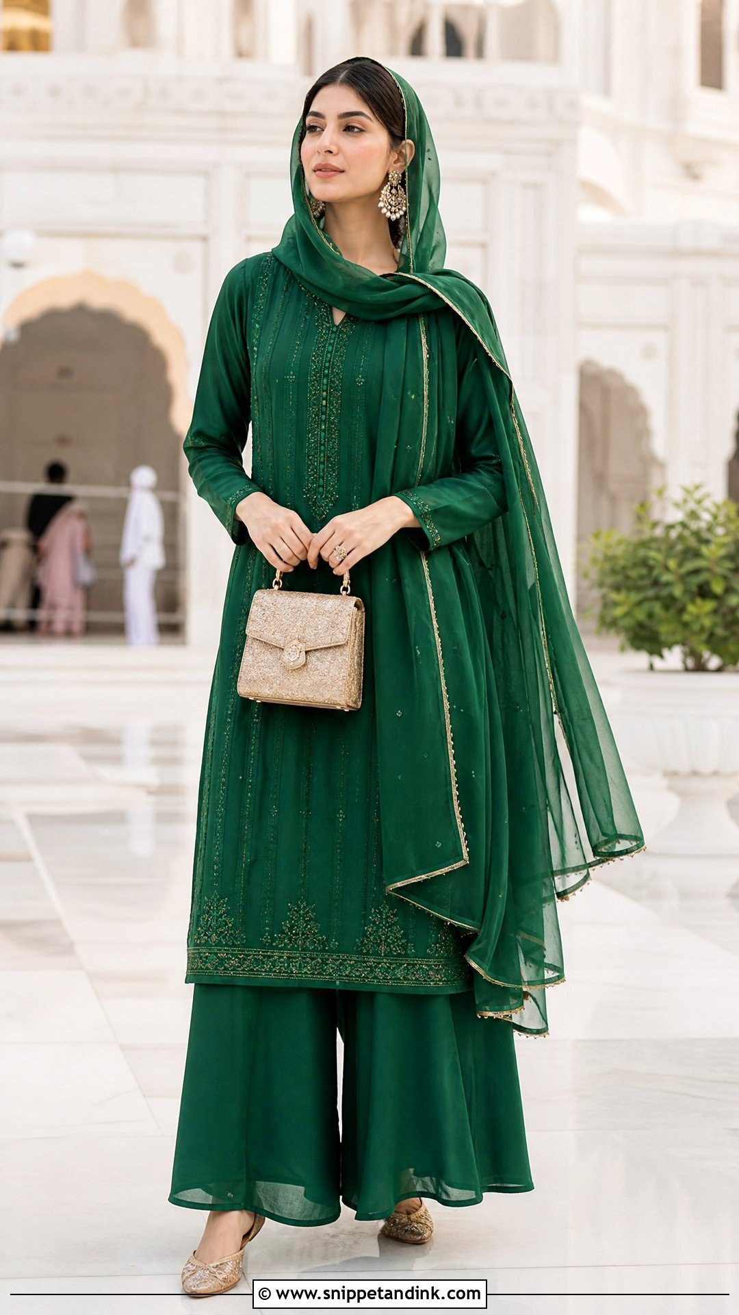 Straight Kurta And Palazzo Set For Gurdwara Wedding - Snippet and Ink - 20 Gurdwara Wedding Outfit Ideas