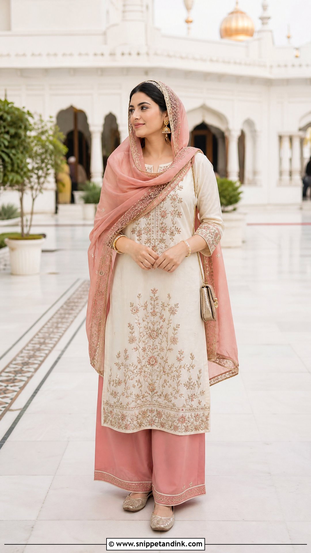 Straight Kurta And Palazzo Set For Gurudwara Wedding - Snippet and Ink - 25 Gurudwara Wedding Outfit Ideas