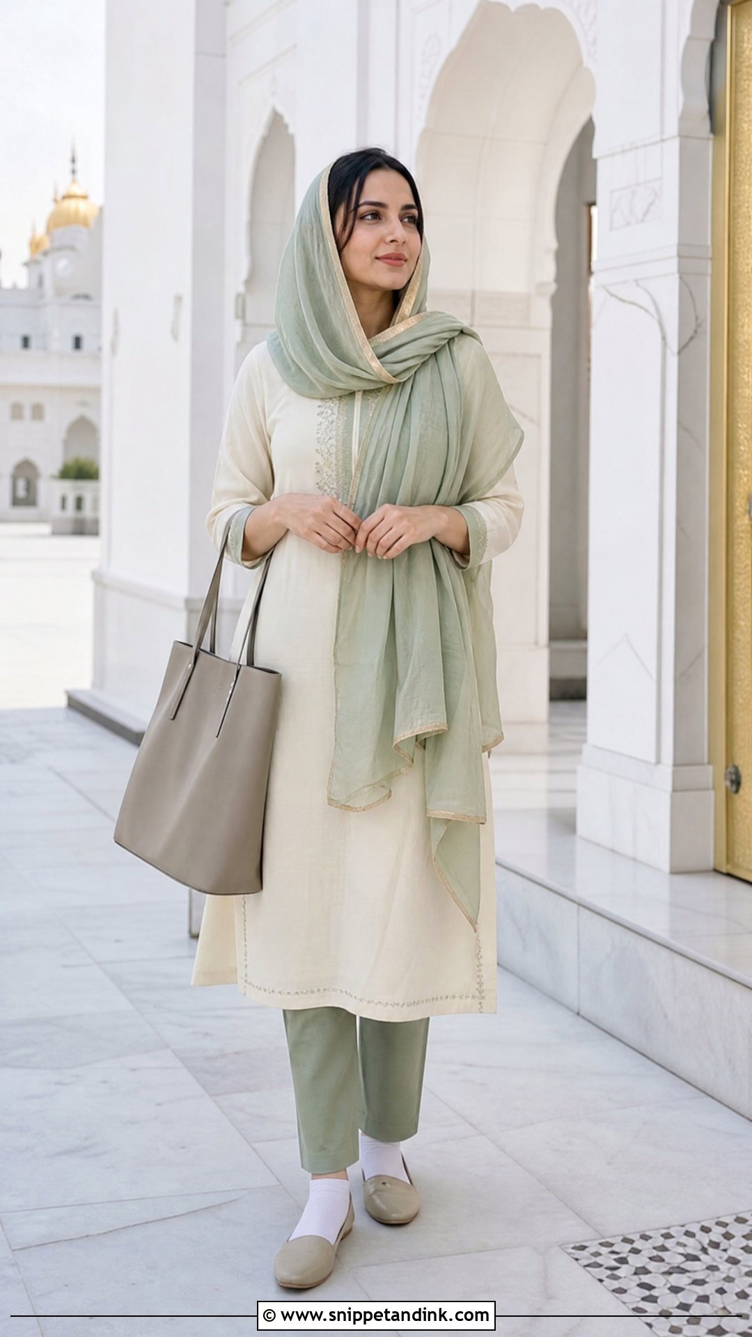 Straight Kurta And Pants For Gurudwara - Snippet and Ink - 20 Gurudwara Outfit Ideas