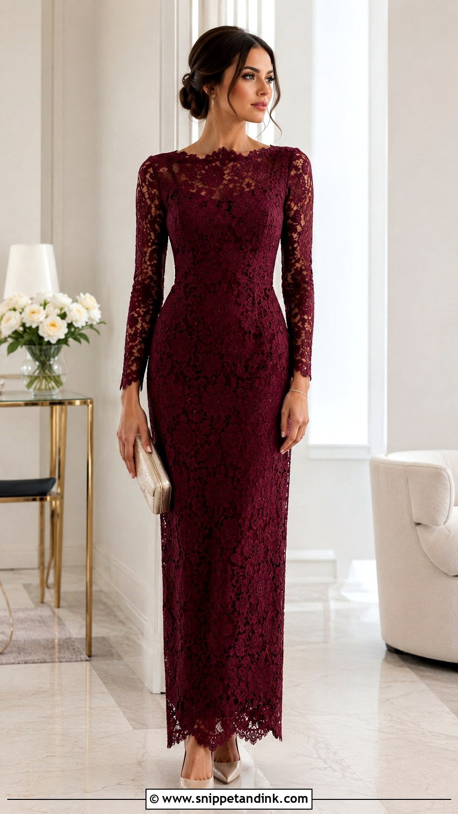 Straight Lace Gown Outfit - Snippet and Ink - 25 Sample Lace Gown Styles