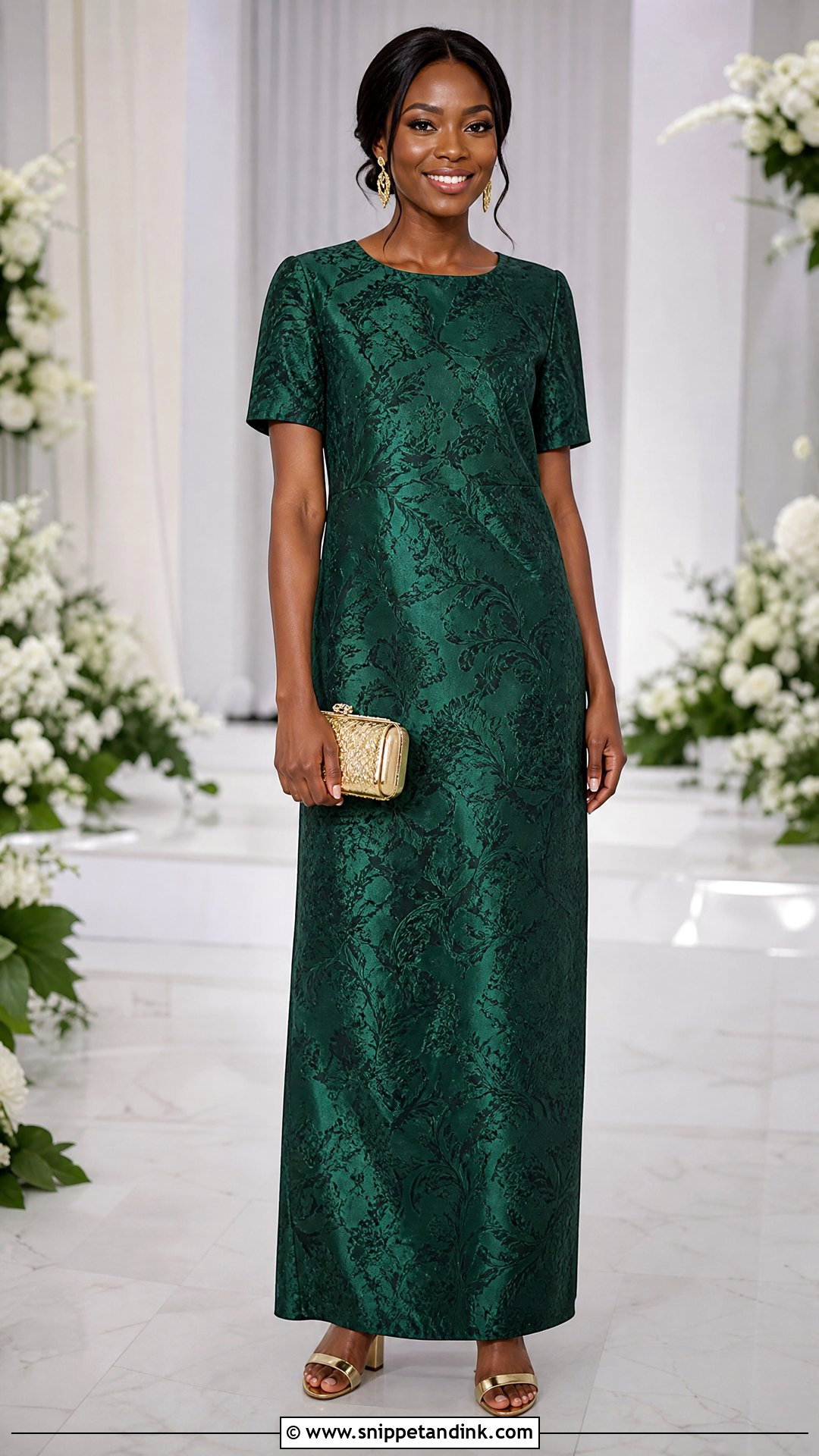 Straight Maxi Damask Gown - Snippet and Ink - 20 Simple Damask Gown Style Ideas