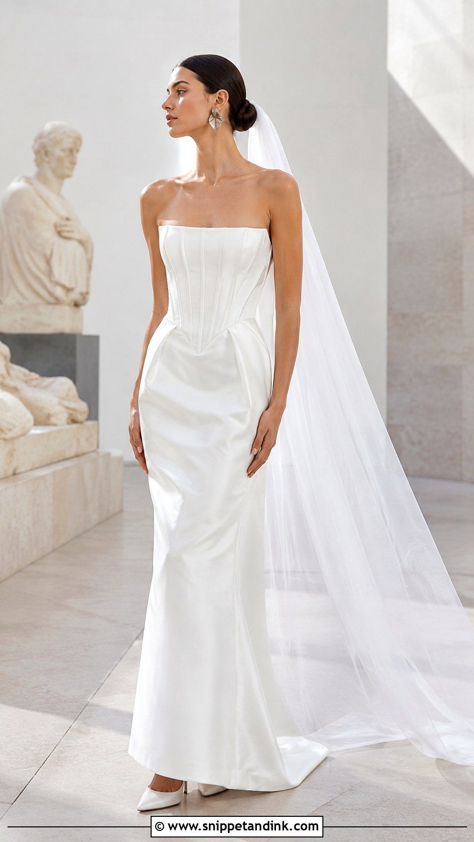 Straight Neckline Strapless Corset Wedding Dress - Snippet and Ink - 20 Strapless Corset Wedding Dress Ideas