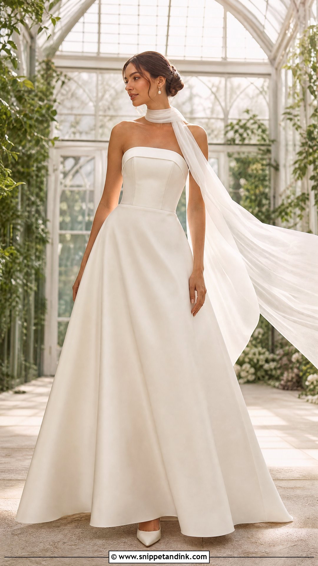 Strapless A Line Bridal Dress - Snippet and Ink - 20 Modern Bridal Dress Ideas