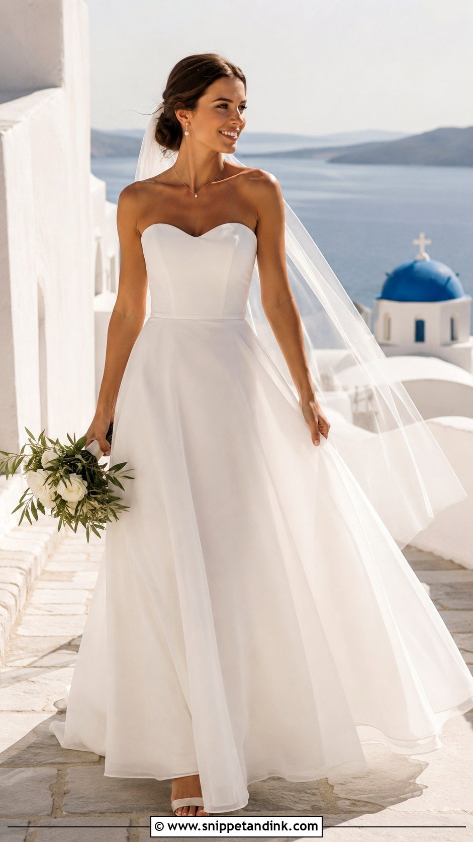 Strapless A Line Greece Wedding Dress - Snippet and Ink - 20 Greece Wedding Dress Ideas