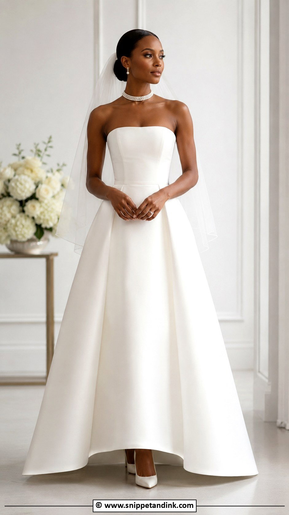 Strapless A Line Wedding Dress - Snippet and Ink - 30 Dream Wedding Dresses Black Women
