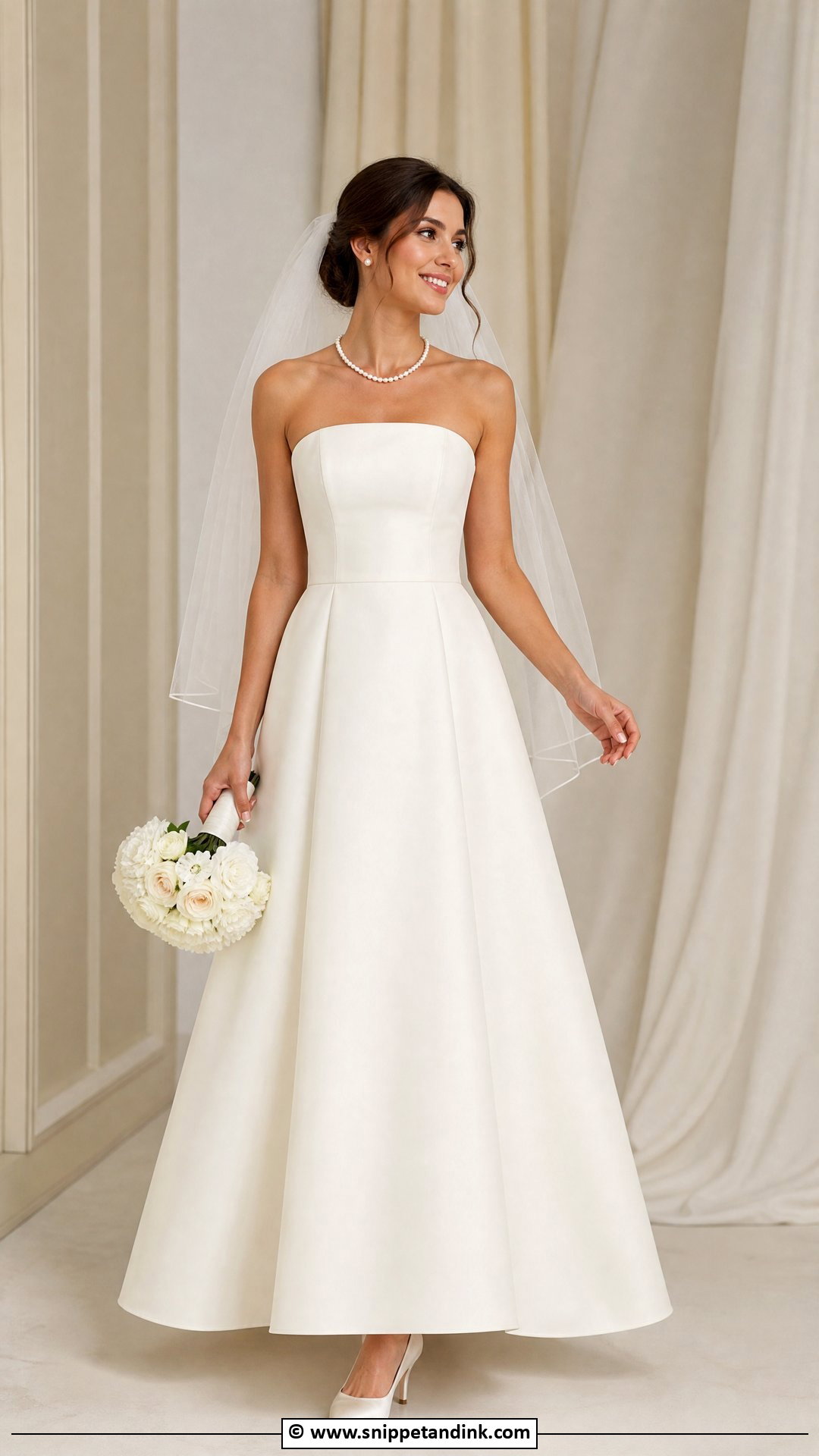 Strapless A Line Wedding Dress - Snippet and Ink - 35 Classic Wedding Dress Ideas