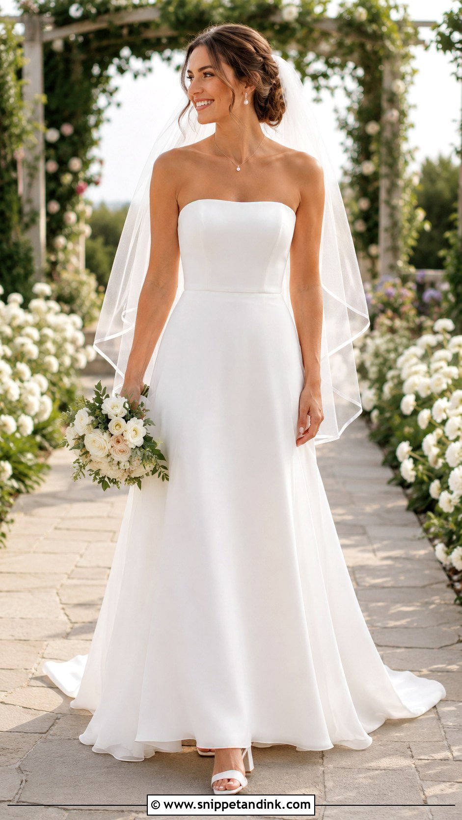 Strapless A Line Wedding Dress - Snippet and Ink - 30 Strapless Wedding Dresses
