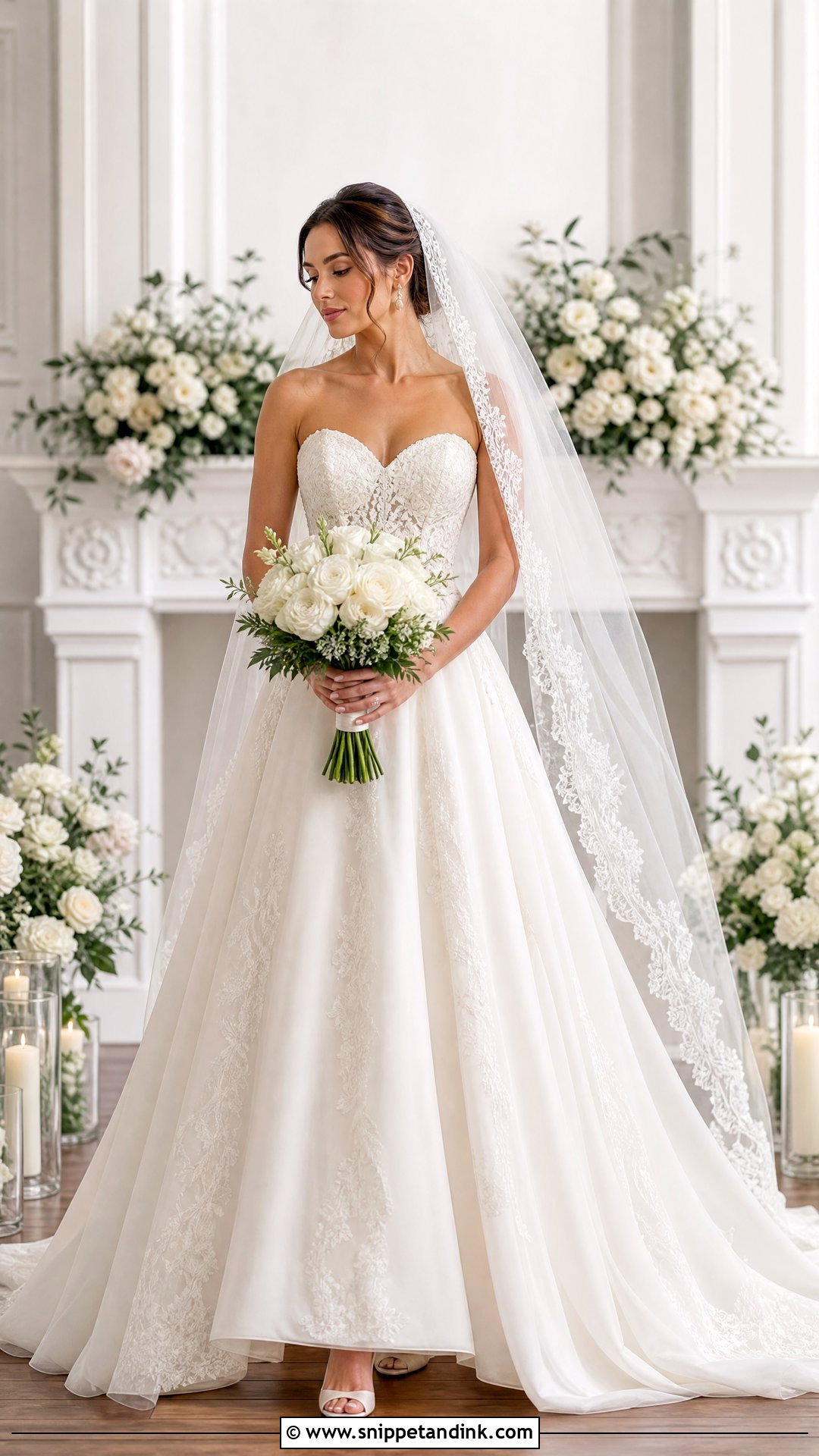Strapless A Line Wedding Dress - Snippet and Ink - 25 Romantic a Line Wedding Dress Ideas