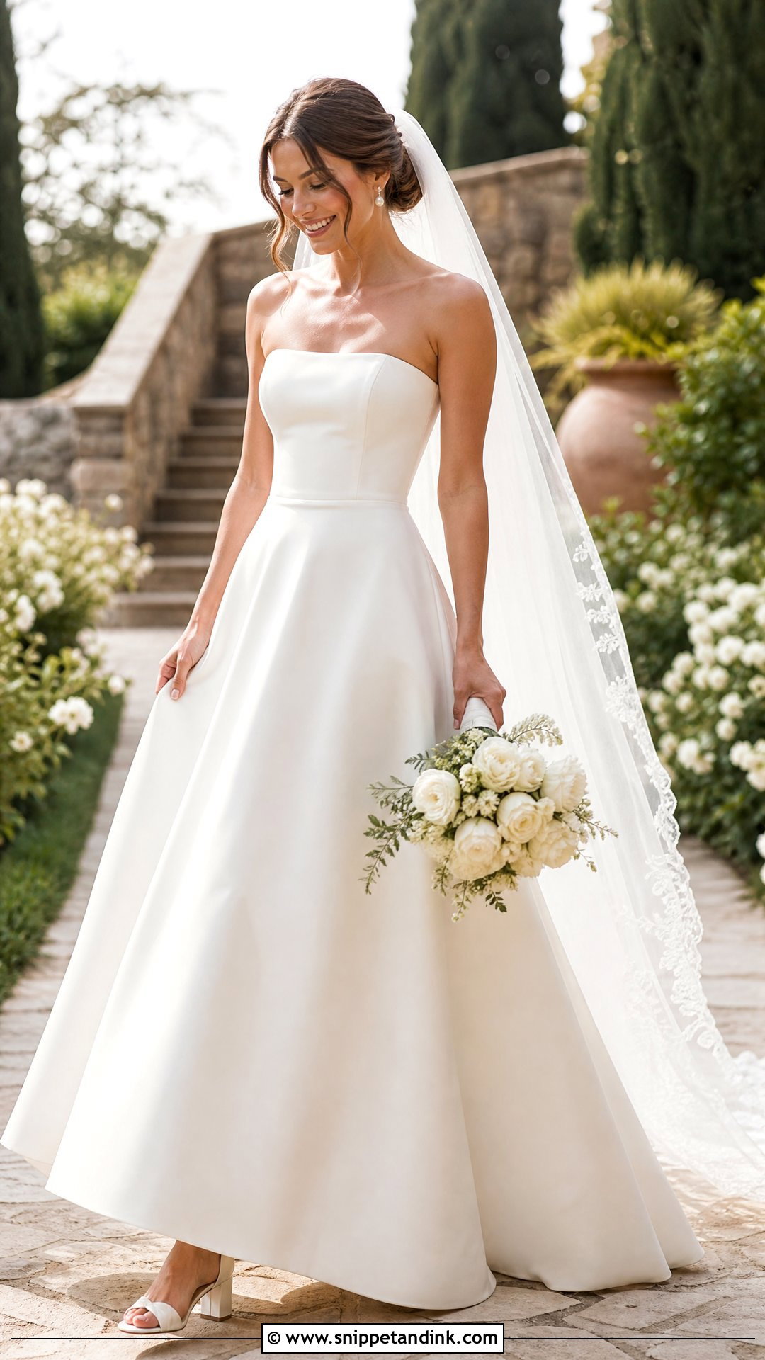 Strapless A Line Wedding Dress - Snippet and Ink - 25 Timeless Wedding Gown Ideas