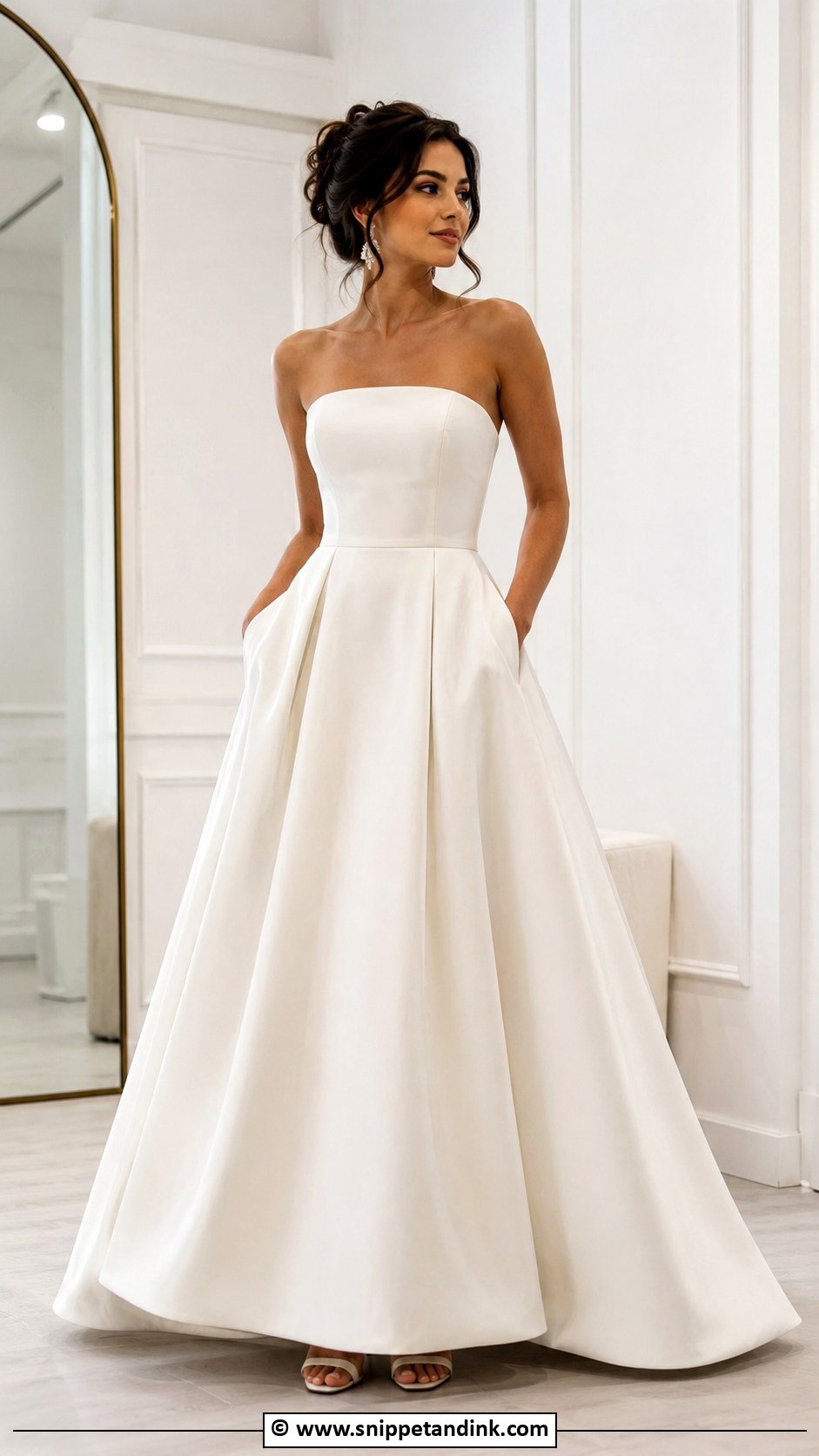 Strapless A Line Wedding Dress - Snippet and Ink - 30 A-Line Wedding Dress Ideas
