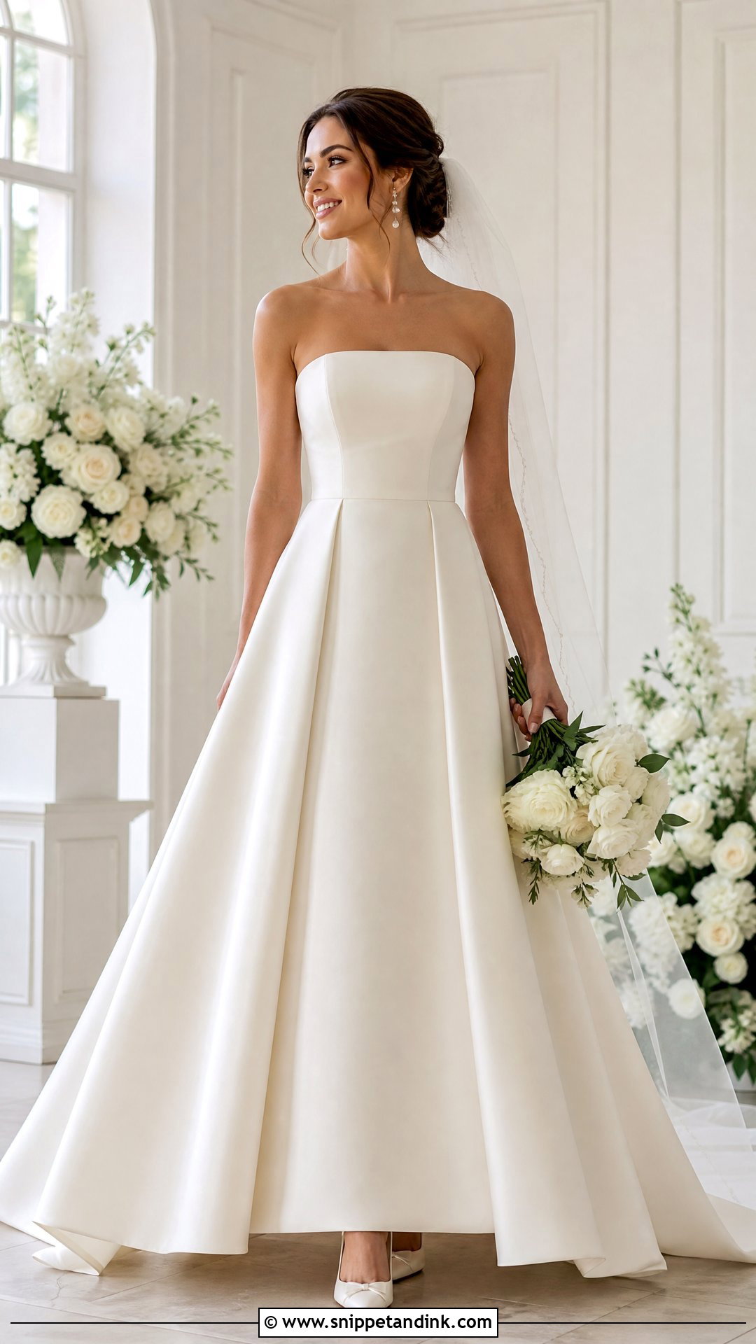 Strapless A Line Wedding Gown - Snippet and Ink - 25 A Line Wedding Gown Ideas