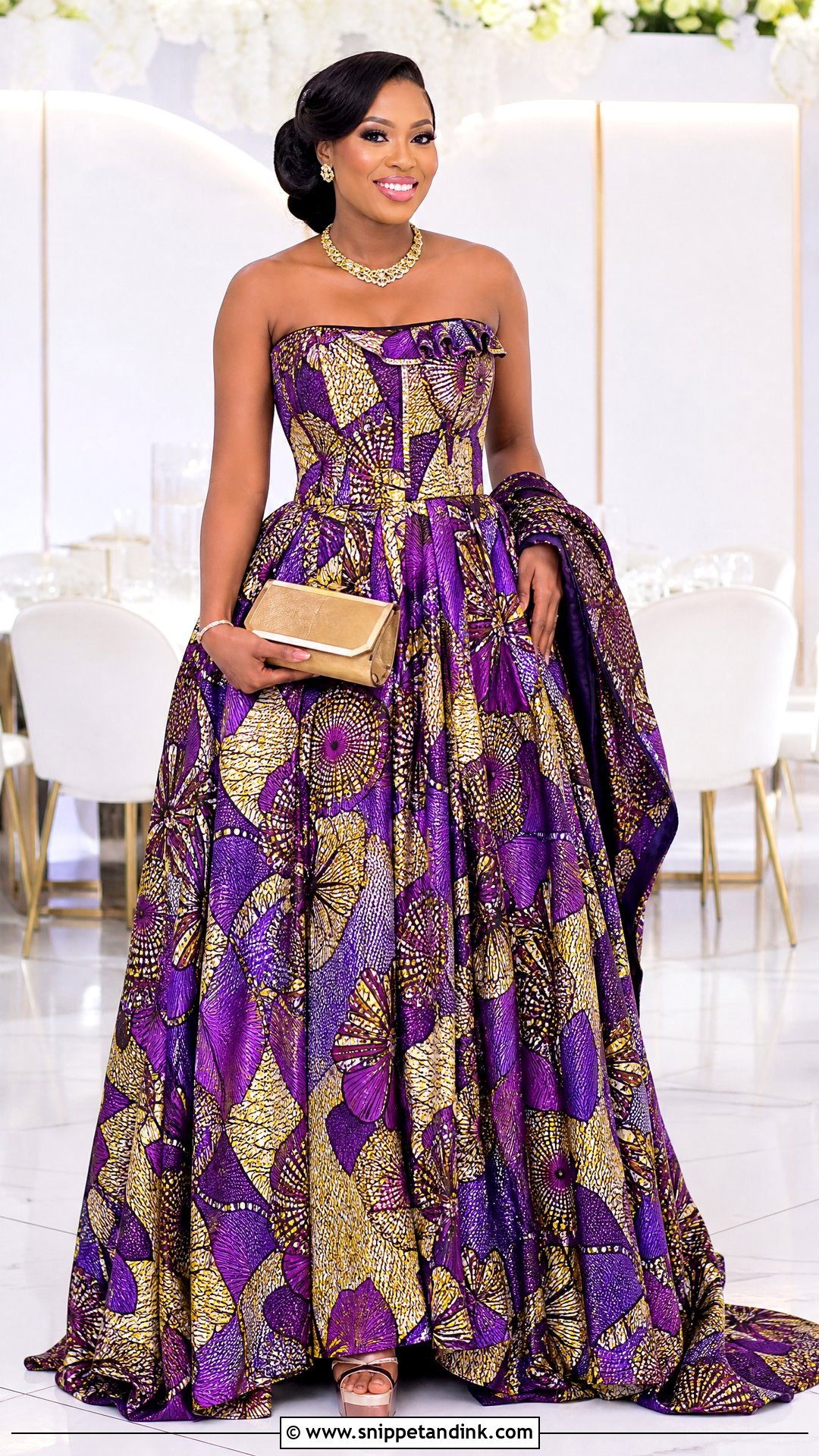 Strapless Ankara Ball Gown - Snippet and Ink - 25 Big Ankara Gown Styles
