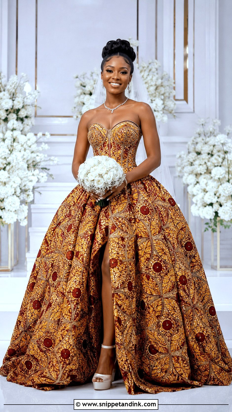 Strapless Ankara Bridal Ball Gown - Snippet and Ink - 20 Bridal Ankara Dresses