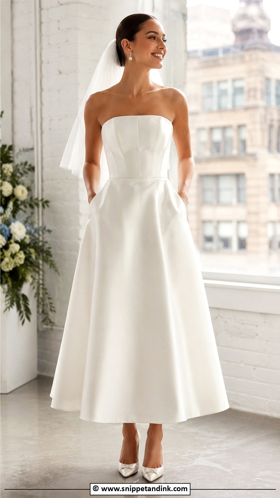 Strapless Ankle Length Wedding Dress - Snippet and Ink - 30 Ankle Length Wedding Dress Ideas