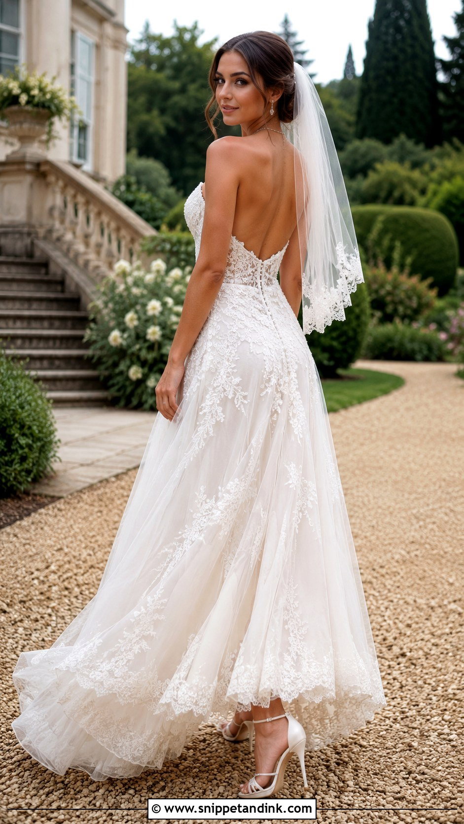 Strapless Backless Lace Wedding Dress - Snippet and Ink - 20 Backless Lace Wedding Dress Ideas