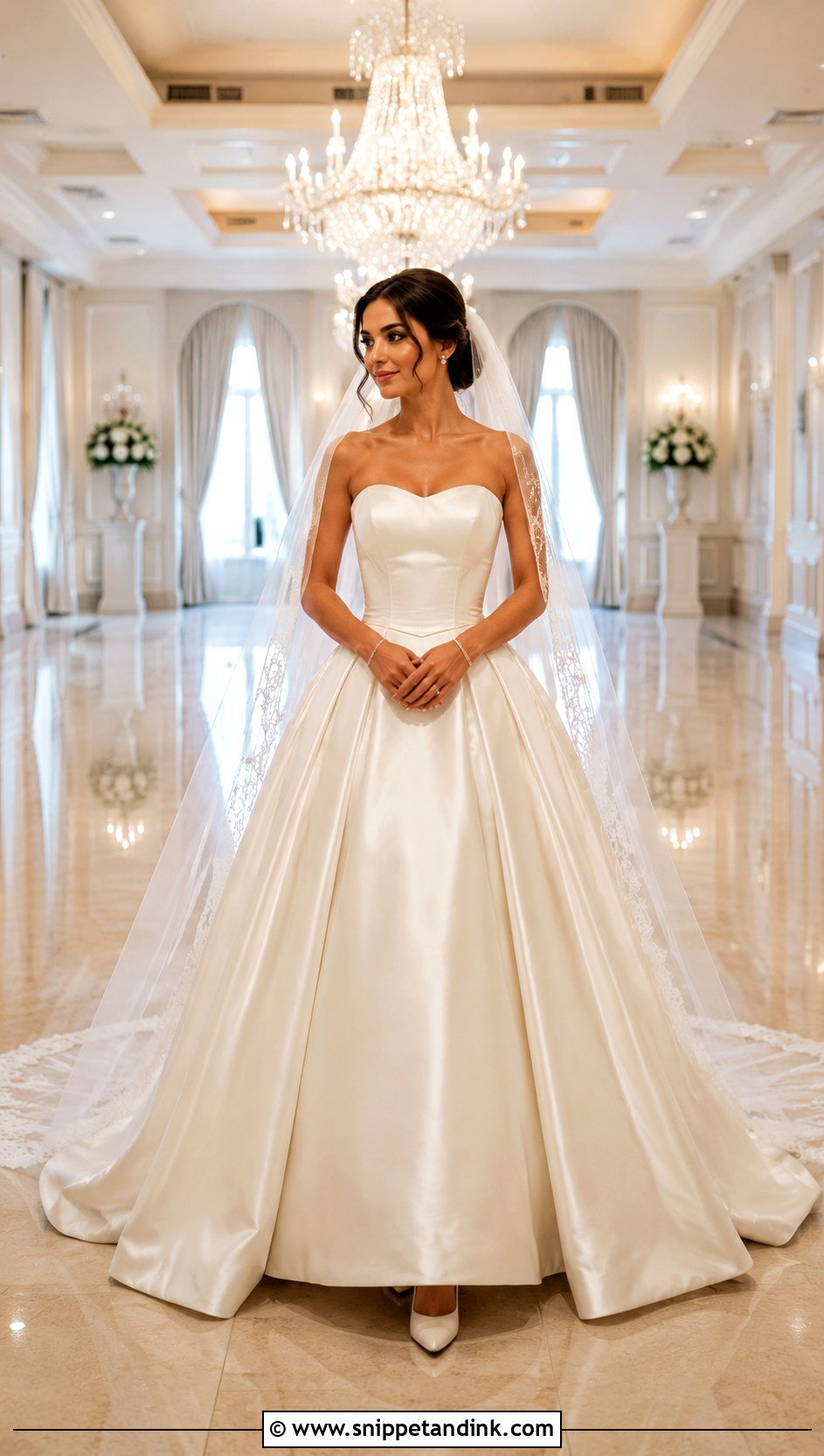 Strapless Ball Gown Bridal Outfit - Snippet and Ink - 20 Bridal Fits Ideas