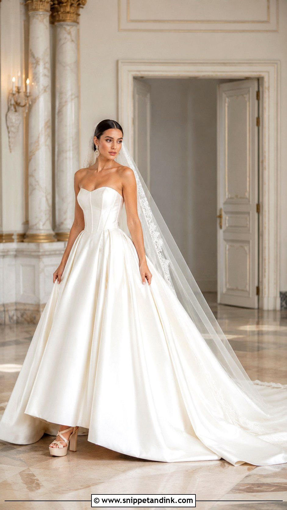 Strapless Ball Gown Bridal Wedding Outfit - Snippet and Ink - 20 Brides Wedding Outfits