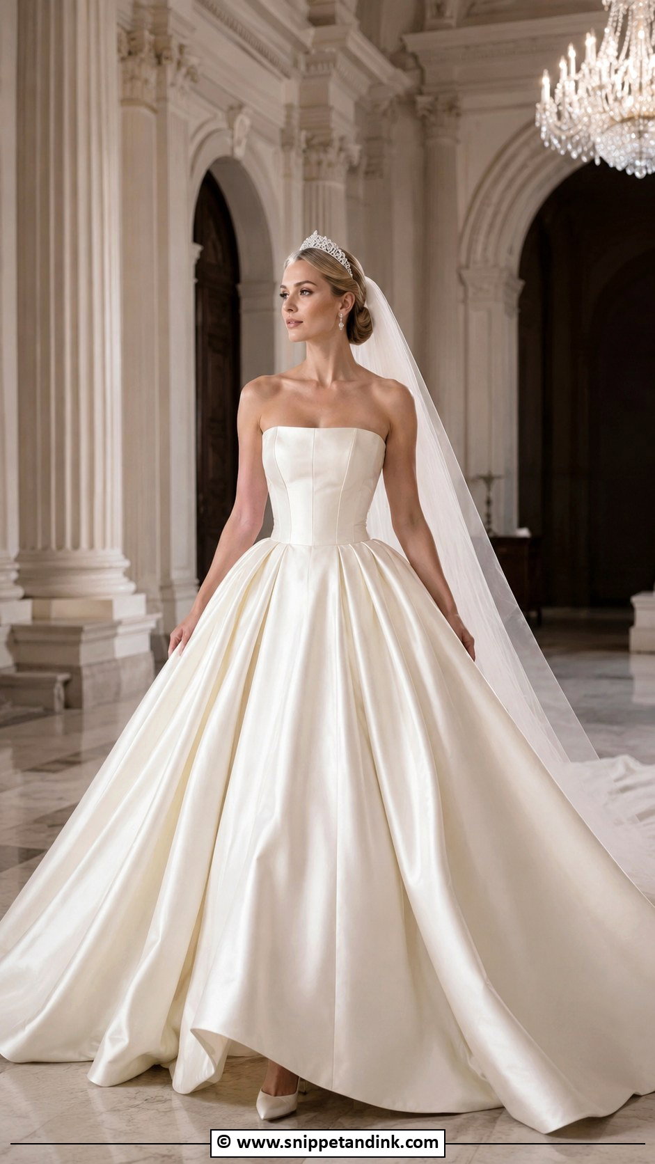 Strapless Ball Gown Bride Gown With Tiara - Snippet and Ink - 25 Bride Gowns