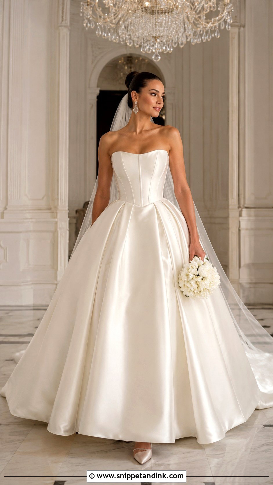 Strapless Ball Gown Bride Look - Snippet and Ink - 20 Lovely Bride Ideas