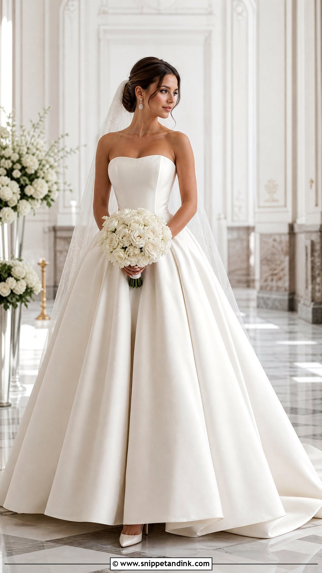 Strapless Ball Gown Bride Outfit - Snippet and Ink - 20 Outfit for Bride Ideas