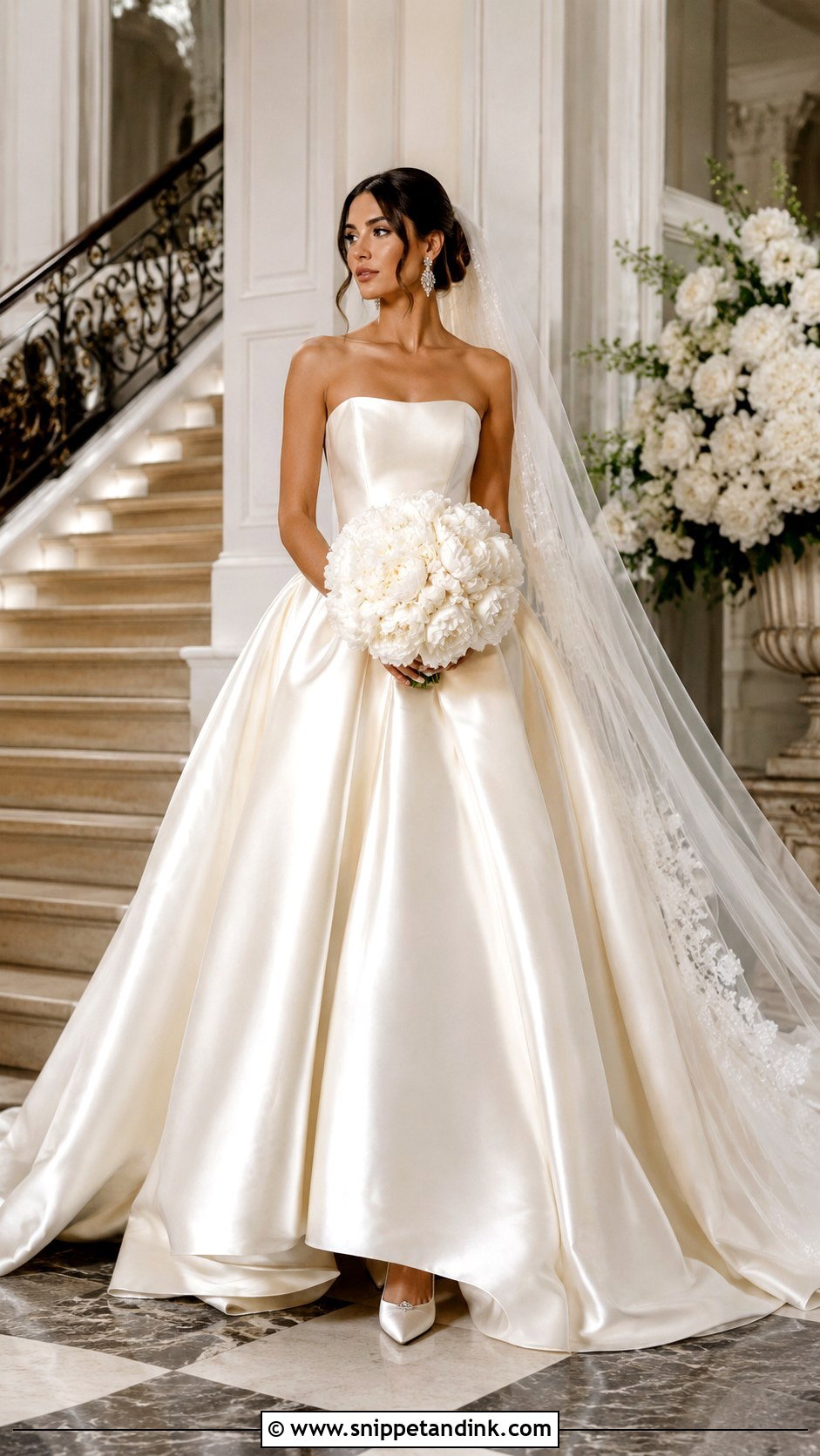 Strapless Ball Gown Cream Wedding Dress - Snippet and Ink - 20 Cream Wedding Dresses