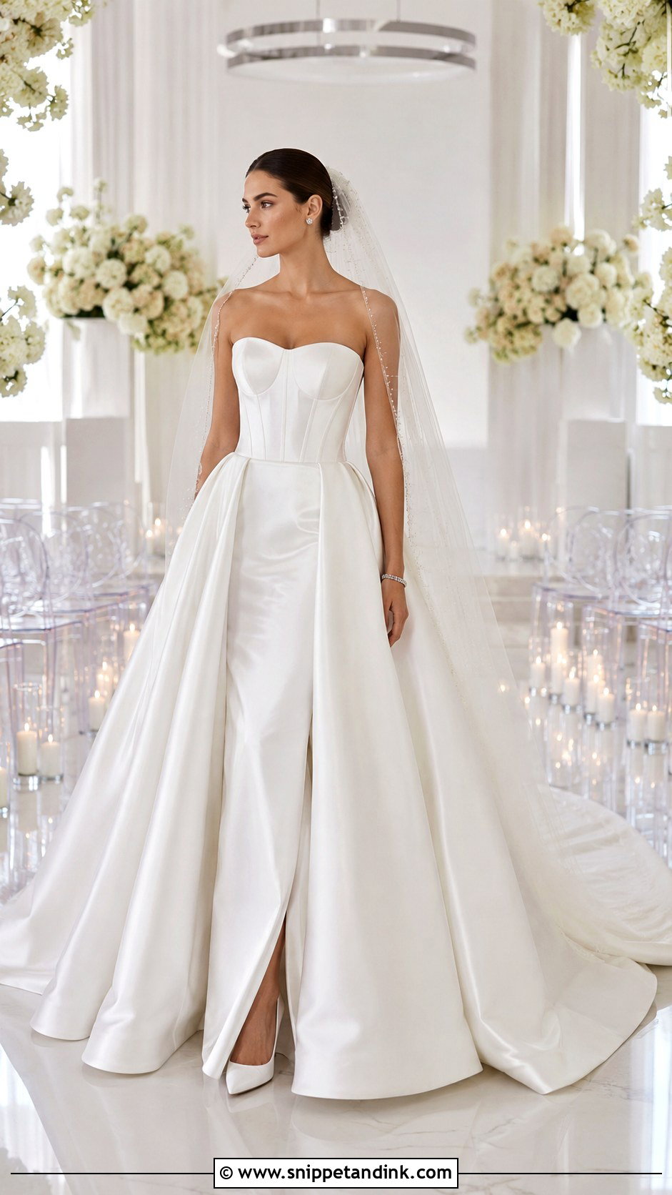 Strapless Ball Gown Removable Train Wedding Dress - Snippet and Ink - 20 Removable Train Wedding Dress Ideas